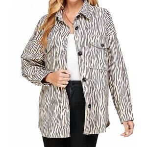 NEW TWENTY TEN animal print corduroy jacket in taupe